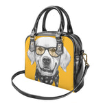 Golden Retriever With Glasses Print Shoulder Handbag