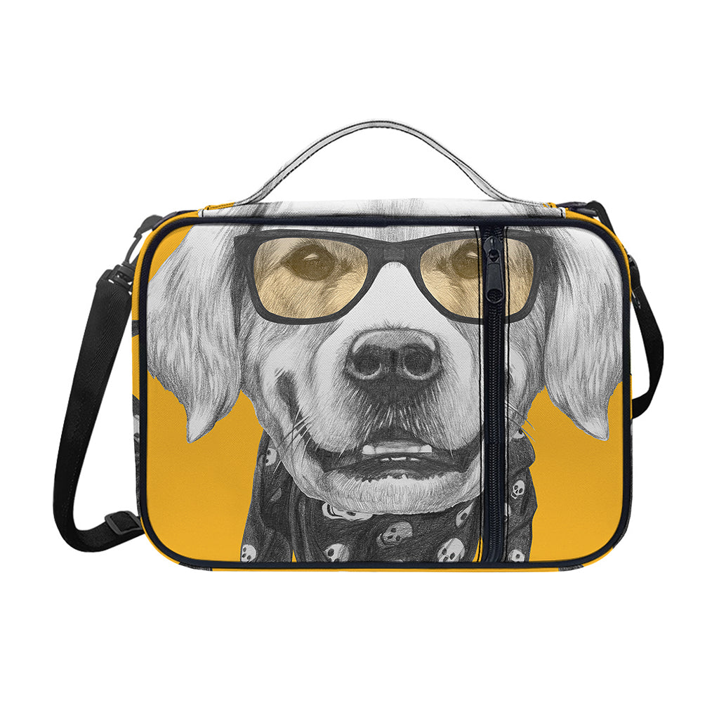 Golden Retriever With Glasses Print Shoulder Strap Bible Bag