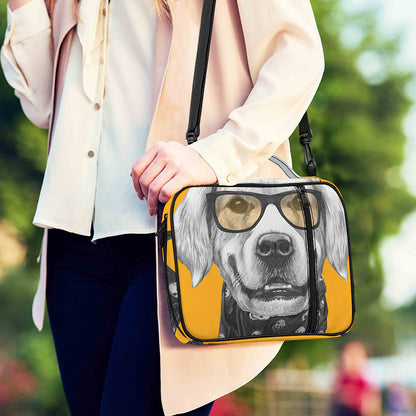 Golden Retriever With Glasses Print Shoulder Strap Bible Bag