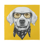 Golden Retriever With Glasses Print Silk Bandana