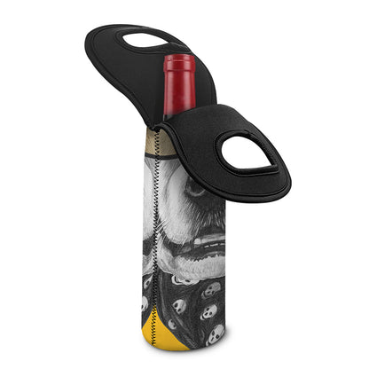 Golden Retriever With Glasses Print Single Neoprene Wine Tote