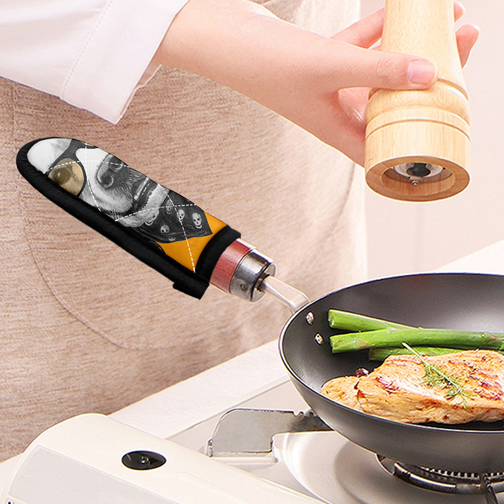 Golden Retriever With Glasses Print Skillet Handle Cover