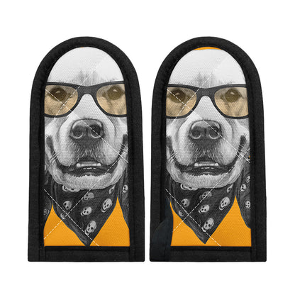 Golden Retriever With Glasses Print Skillet Handle Cover