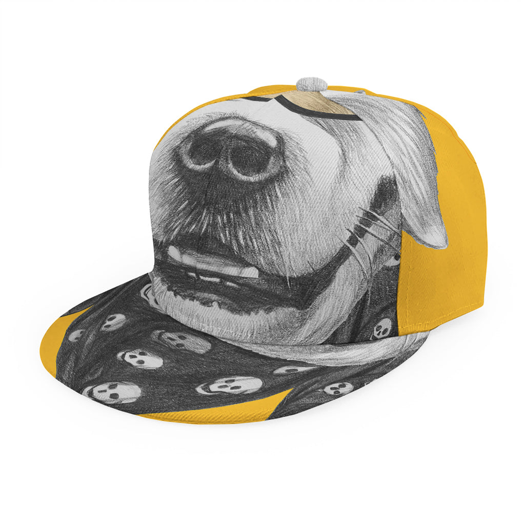 Golden Retriever With Glasses Print Snapback Cap