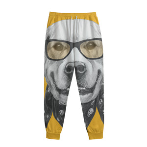 Golden Retriever With Glasses Print Sweatpants