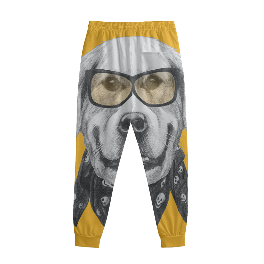 Golden Retriever With Glasses Print Sweatpants