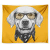 Golden Retriever With Glasses Print Tapestry