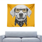 Golden Retriever With Glasses Print Tapestry