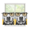 Golden Retriever With Glasses Print Tier Curtains