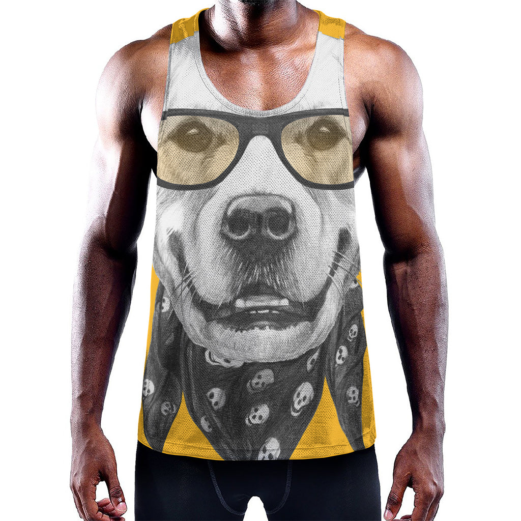 Golden Retriever With Glasses Print Training Tank Top