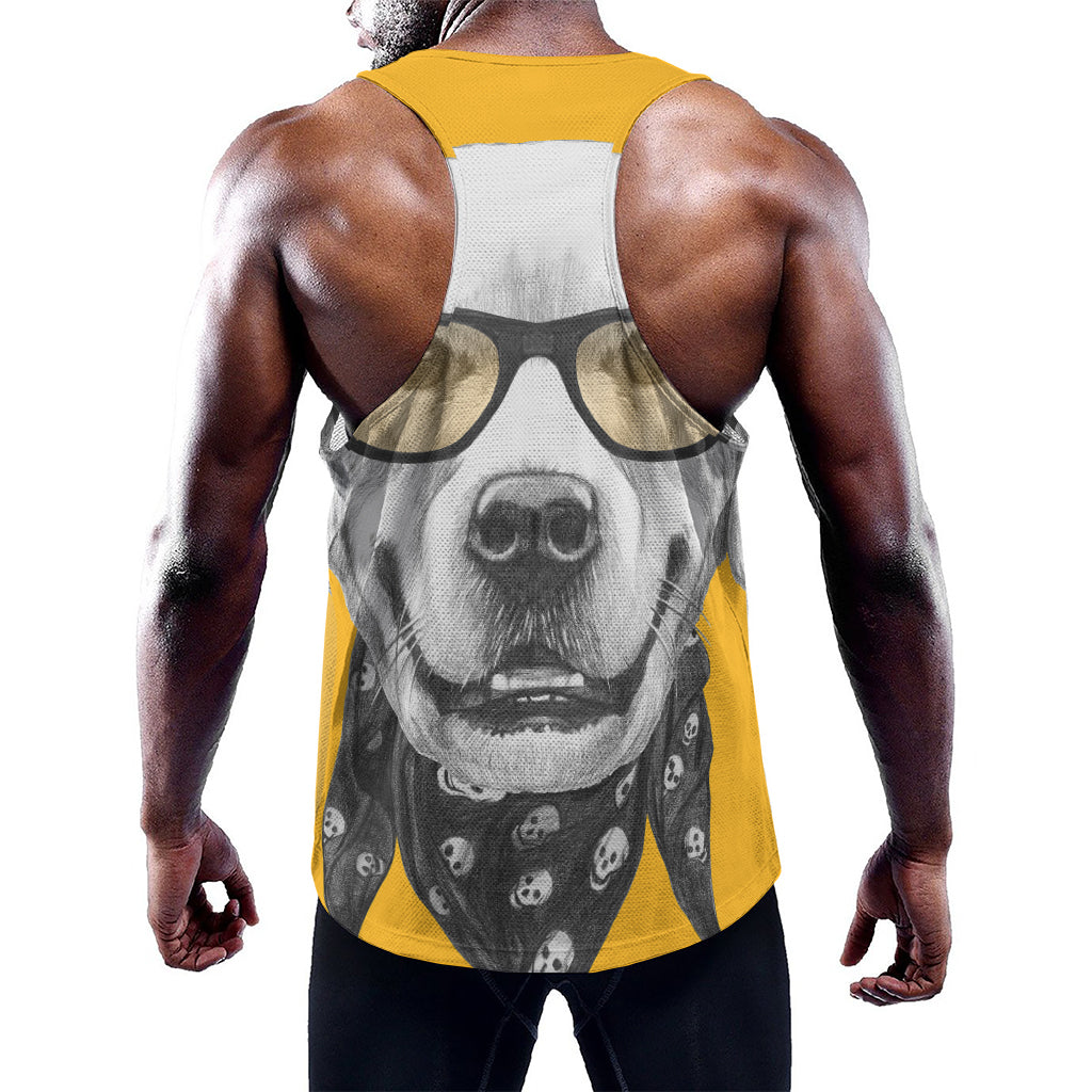 Golden Retriever With Glasses Print Training Tank Top