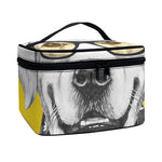 Golden Retriever With Glasses Print Travel Makeup Bag