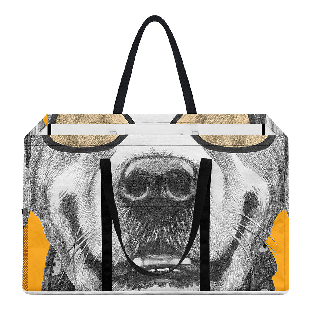 Golden Retriever With Glasses Print Utility Tote Bag