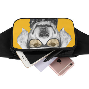 Golden Retriever With Glasses Print Waist Bag