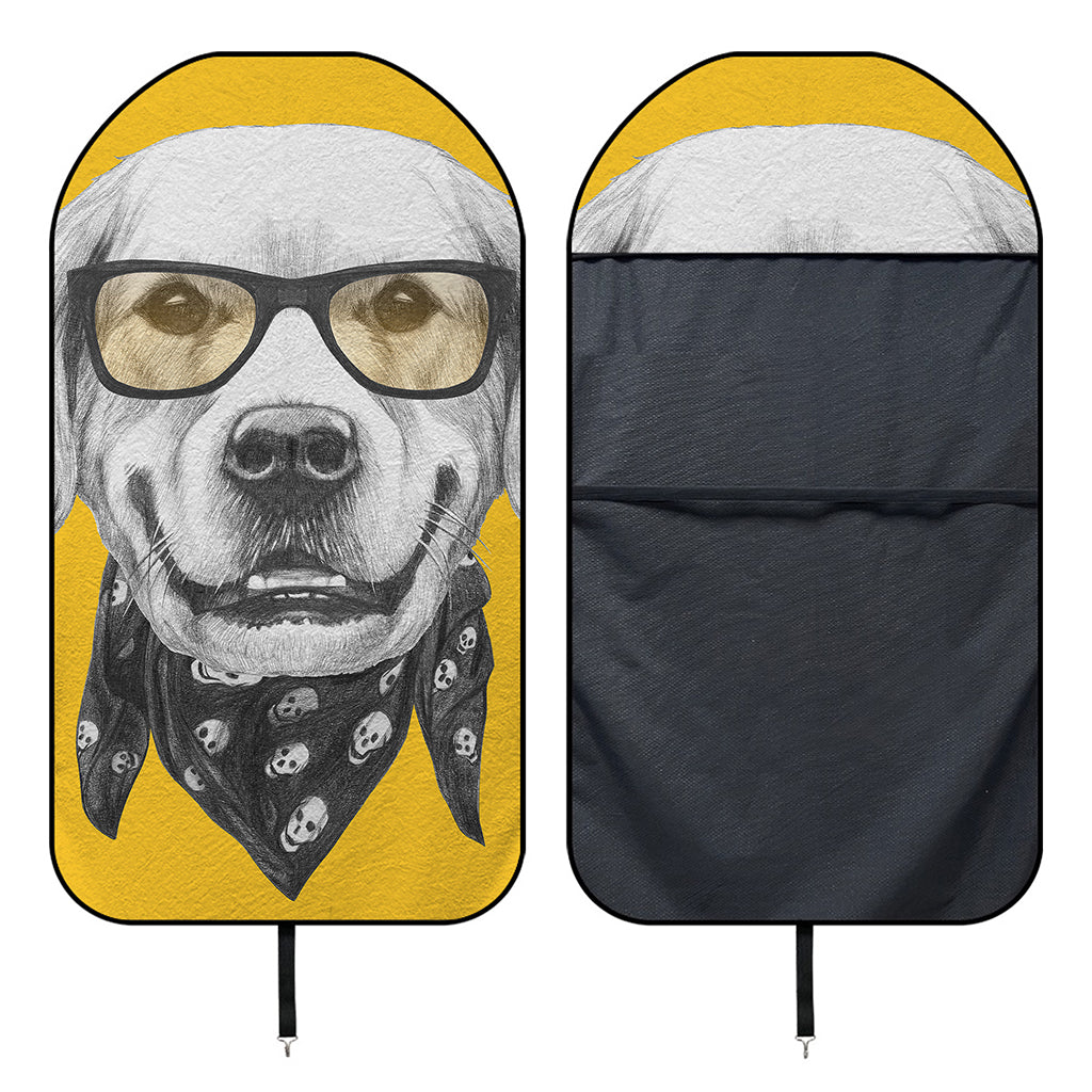 Golden Retriever With Glasses Print Waterproof Car Seat Cover