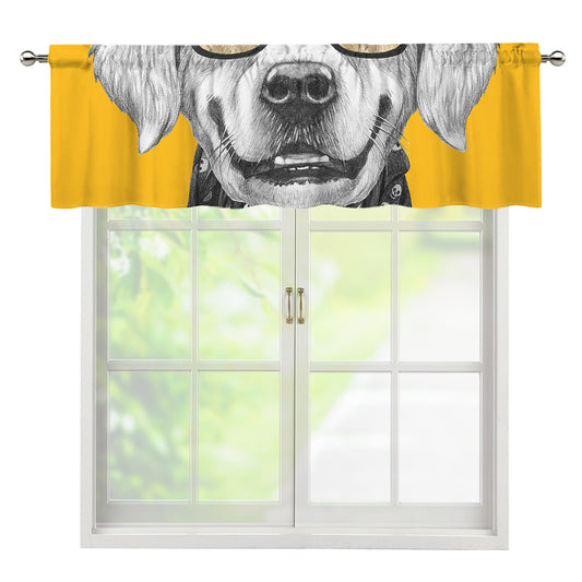 Golden Retriever With Glasses Print Window Valance