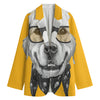 Golden Retriever With Glasses Print Women's Blazer