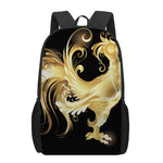 Golden Rooster Print 17 Inch Backpack