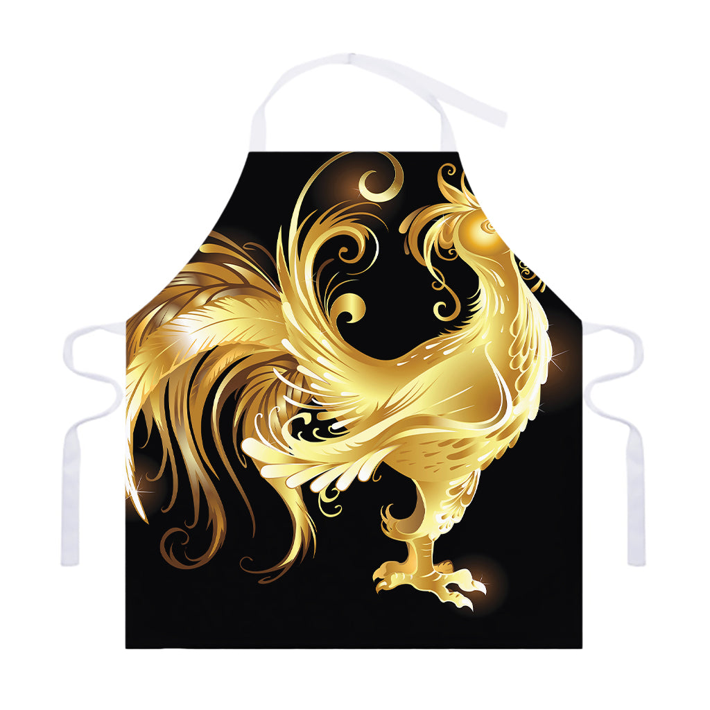 Golden Rooster Print Adjustable Apron