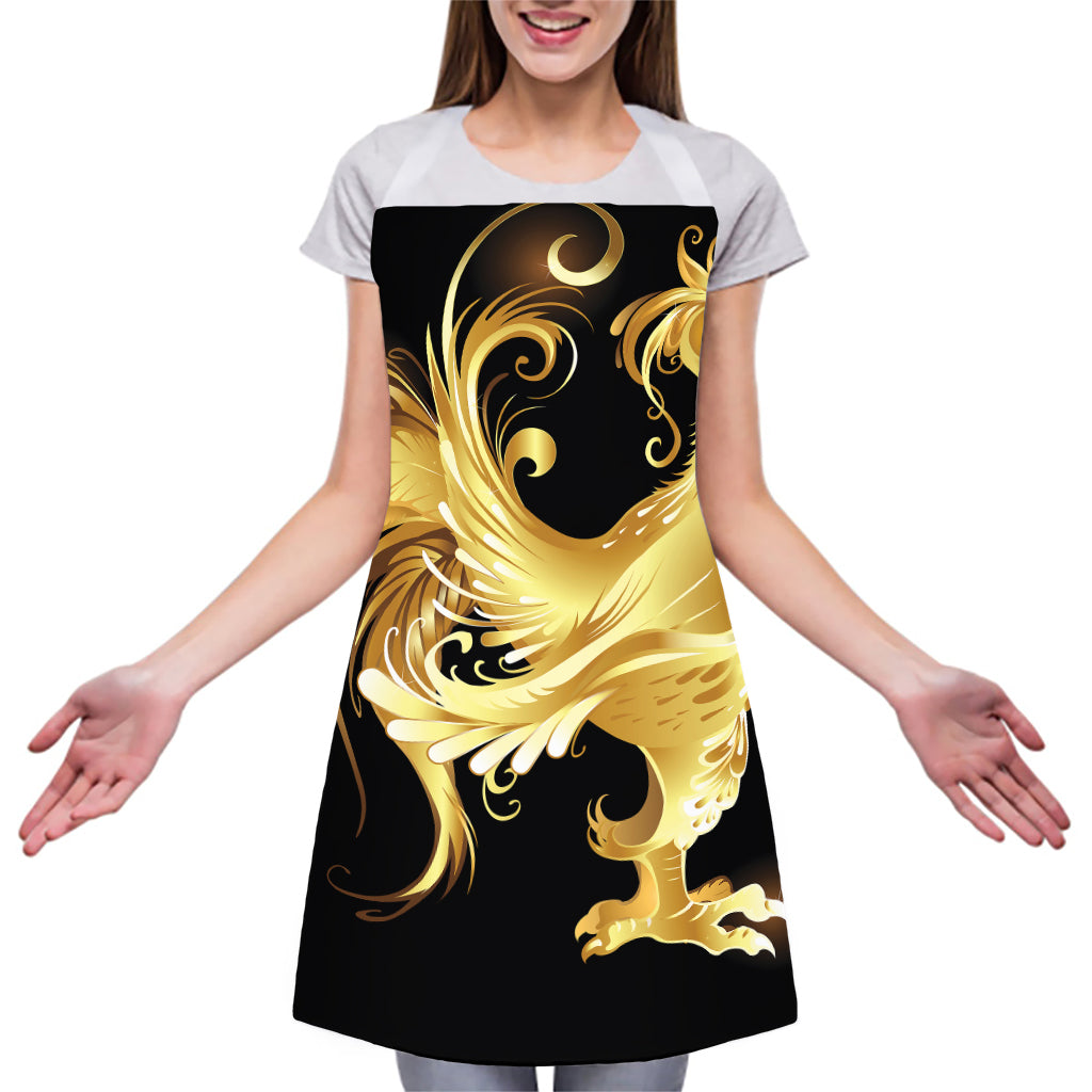 Golden Rooster Print Adjustable Apron