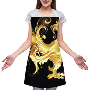 Golden Rooster Print Adjustable Apron