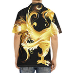 Golden Rooster Print Aloha Shirt