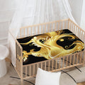 Golden Rooster Print Baby Crib Sheet
