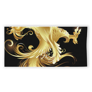 Golden Rooster Print Beach Towel