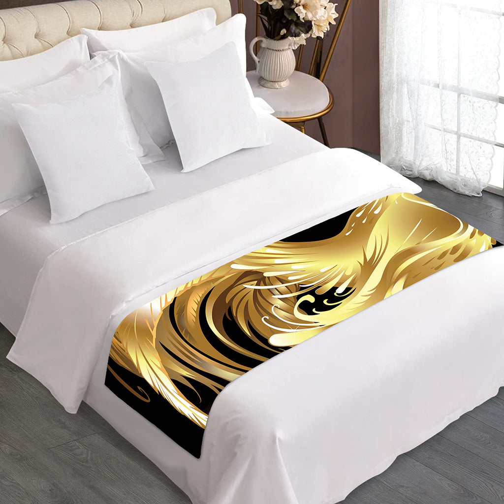 Golden Rooster Print Bed Runner