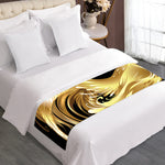 Golden Rooster Print Bed Runner