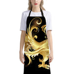 Golden Rooster Print Bib Apron With Pocket