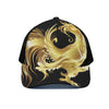 Golden Rooster Print Black Mesh Trucker Cap