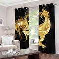 Golden Rooster Print Dimout Grommet Curtains