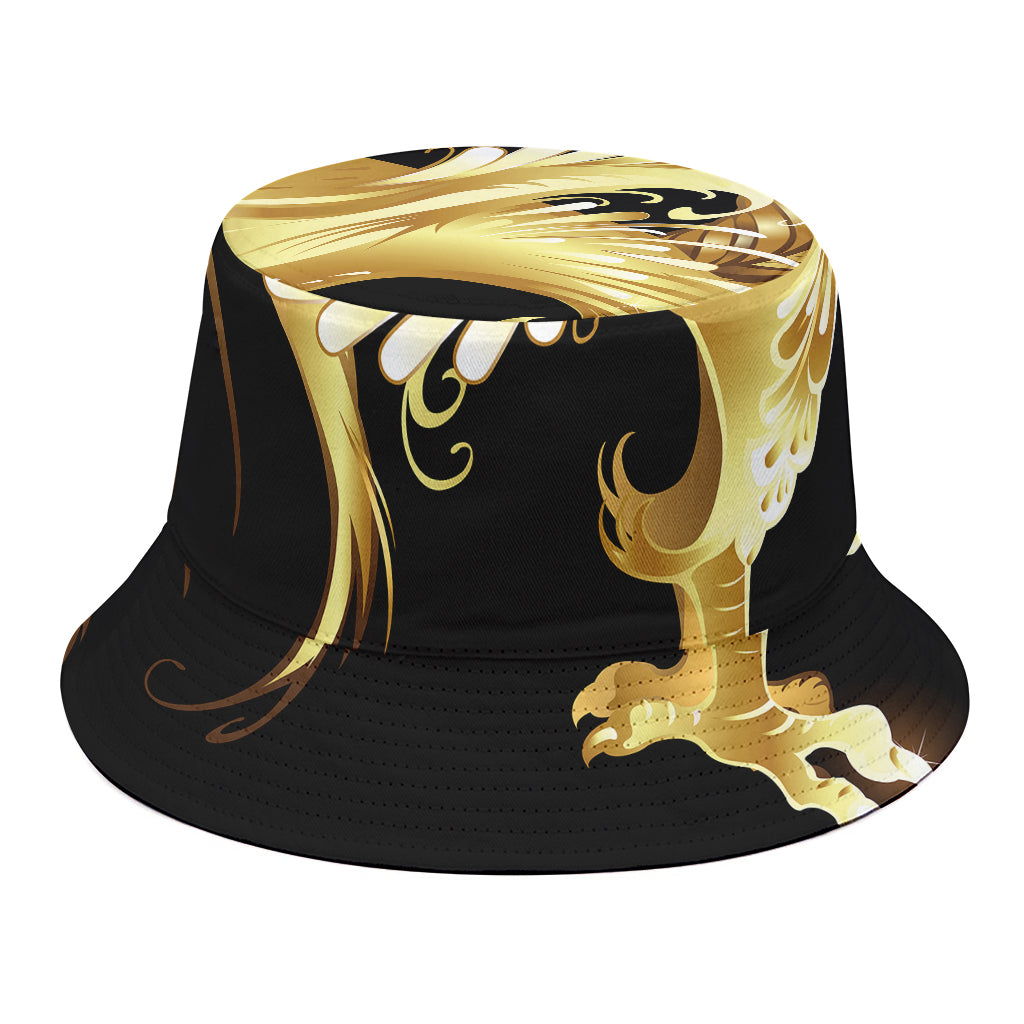 Golden Rooster Print Bucket Hat