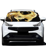 Golden Rooster Print Car Windshield Snow Cover