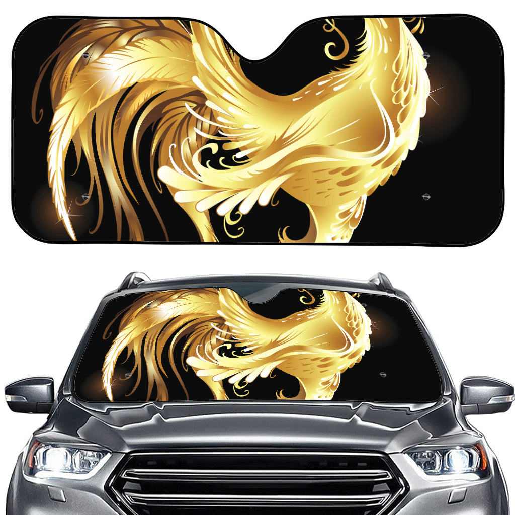 Golden Rooster Print Car Windshield Sun Shade