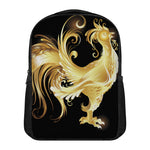 Golden Rooster Print Casual Backpack