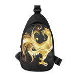 Golden Rooster Print Chest Bag