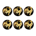 Golden Rooster Print Coaster Set