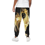 Golden Rooster Print Cotton Pants