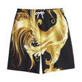 Golden Rooster Print Cotton Shorts