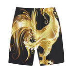 Golden Rooster Print Cotton Shorts