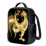 Golden Rooster Print Crossbody Lunch Bag