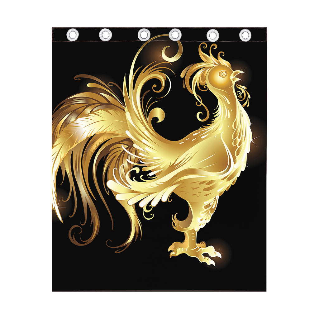 Golden Rooster Print Curtain