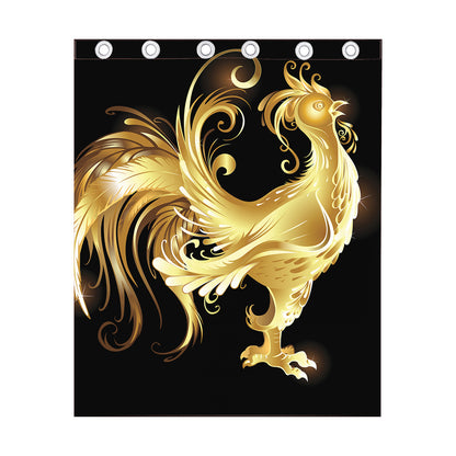 Golden Rooster Print Curtain