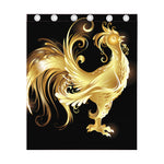Golden Rooster Print Curtain