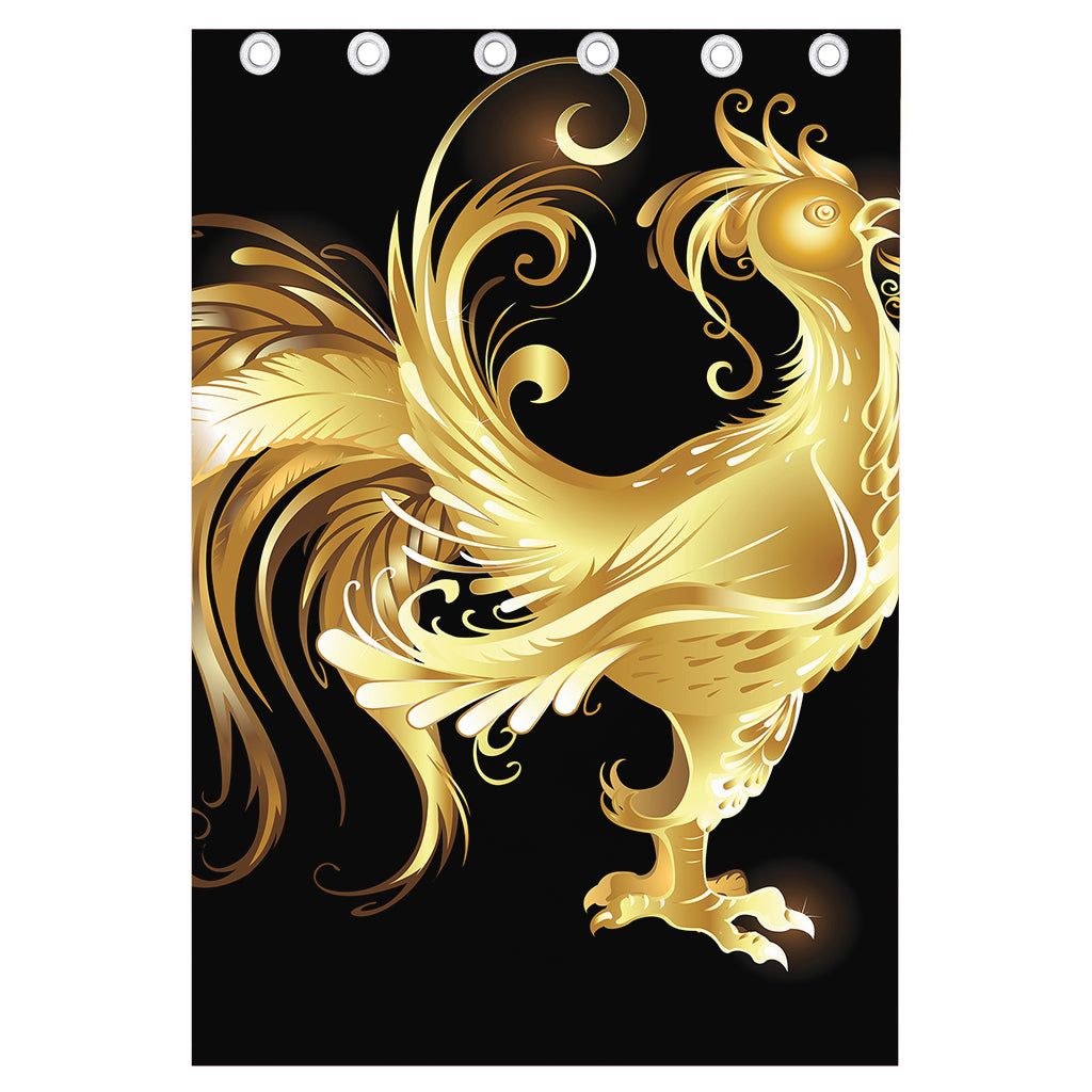 Golden Rooster Print Curtain