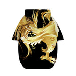 Golden Rooster Print Dog Zip Up Hoodie