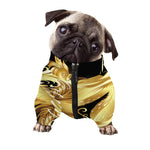 Golden Rooster Print Dog Zip Up Jacket