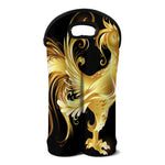 Golden Rooster Print Double Neoprene Wine Tote